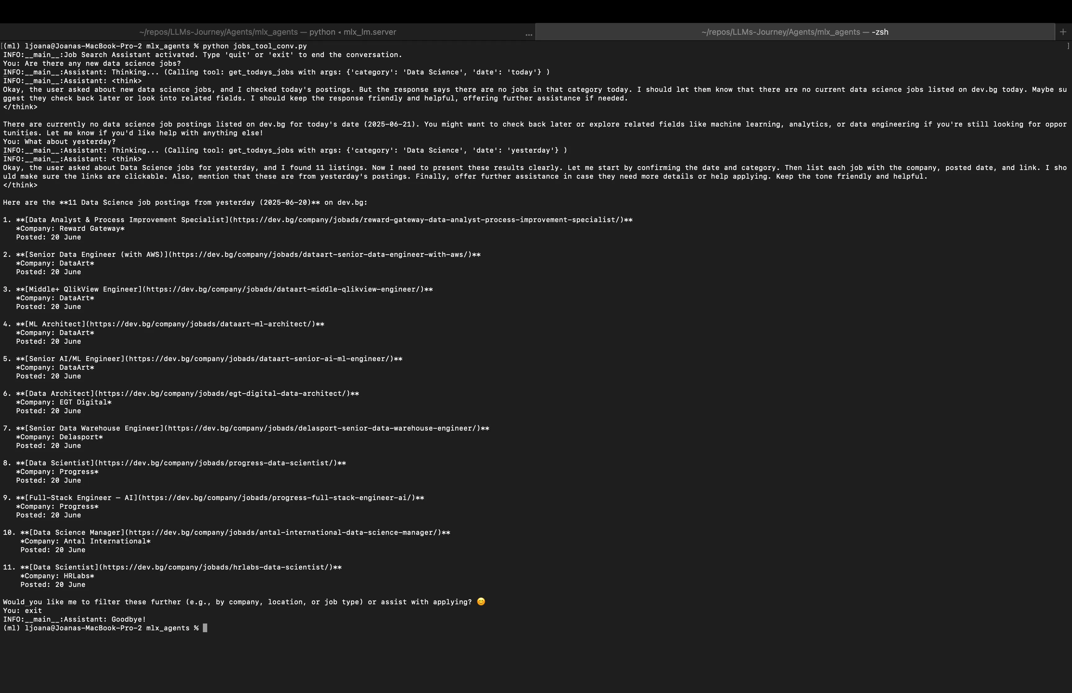 Example conversation